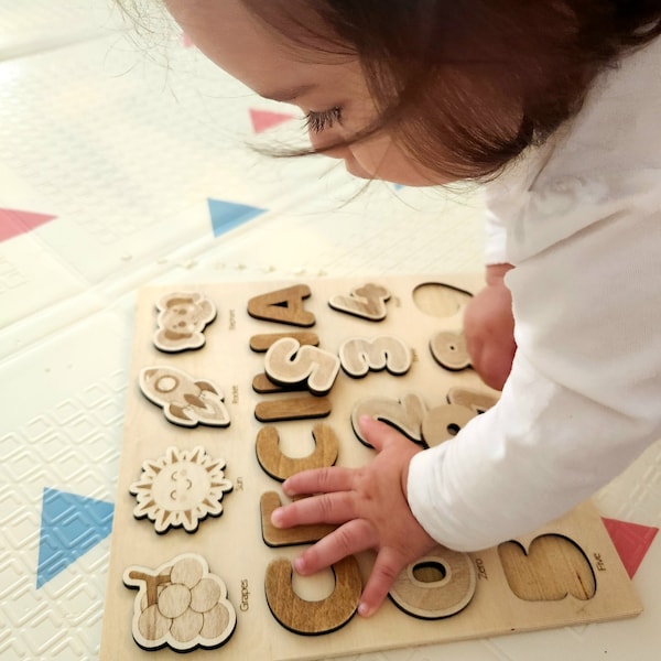 Wooden name puzzle | Montessori toys | 1st birthday gift | Custom name puzzle | Personalized Toddler Gift | Wooden toys | Custom Gifts