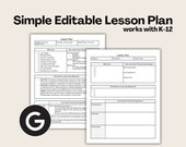 SIMPLE & EDITABLE Lesson Plan Template - Works with Google Docs + PDF Download