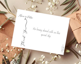 Wedding Thank you card template, Editable CARD Template, Minimalist card, Instant Download