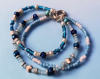 beautiful blues of summer anklet