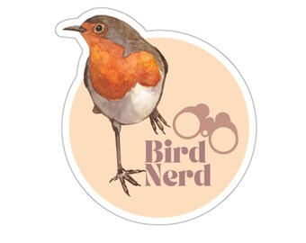 Bird Nerd Vinyl Sticker, Bird Lover Water Bottle Sticker, Funny Bird Watcher Gift, bird Laptop Sticker, Gift for birdwatchers, dad gift