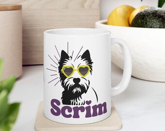 Scrim mug, New Orleans, Houdini Hound, Mardi Gras Shirt, NOLA, dog lover mug, rescue dog Scrim