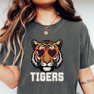 Tigers game day shirt, team spirit shirt, tiger spirit shirt, Tiger tee, game day shirt, Comfort Colors®, Go Tigers, Tiger mom, Tiger pride