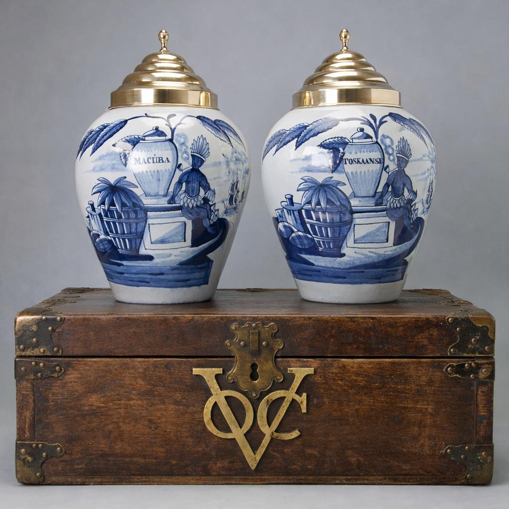 antique delft tobacco jar Large Dutch Jar. VOC Mark. 1876 - 1878. Waepon Amsterdam Antique Delft Blue Tobacco Pots,