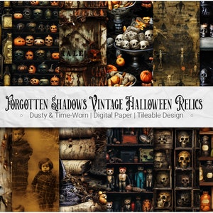 Vintage Halloween Bundle 36 Images - Digital Seamless Tileable PNG Patterns, High Resolution Instant Download, Halloween Digital Bundles