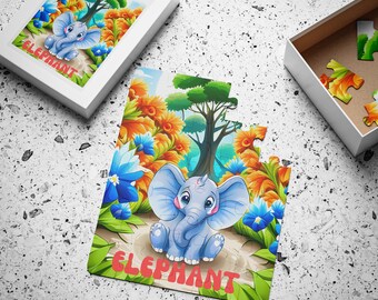 Elephant ,Animals Puzzle Board, Birthday Gift for Kids, Toddlers - Elephant Kids' Puzzle, 30-Piece