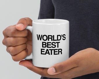 Caneca "Melhor Comilão do Mundo" - Presente Perfeito para Ele - Caneca Divertida - Caneca Y2K - Caneca de Cerâmica - Presente de Aniversário