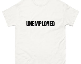 Camiseta gráfica DESEMPREGADO Y2K Nostalgia da Internet Texto engraçado e irônico 2014 2016 Pinterest