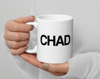 Caneca Chad, presente para ele, caneca engraçada, caneca Y2K, caneca de cerâmica, presente de aniversário, Dia dos Pais, caneca inovadora, ideal para academia.