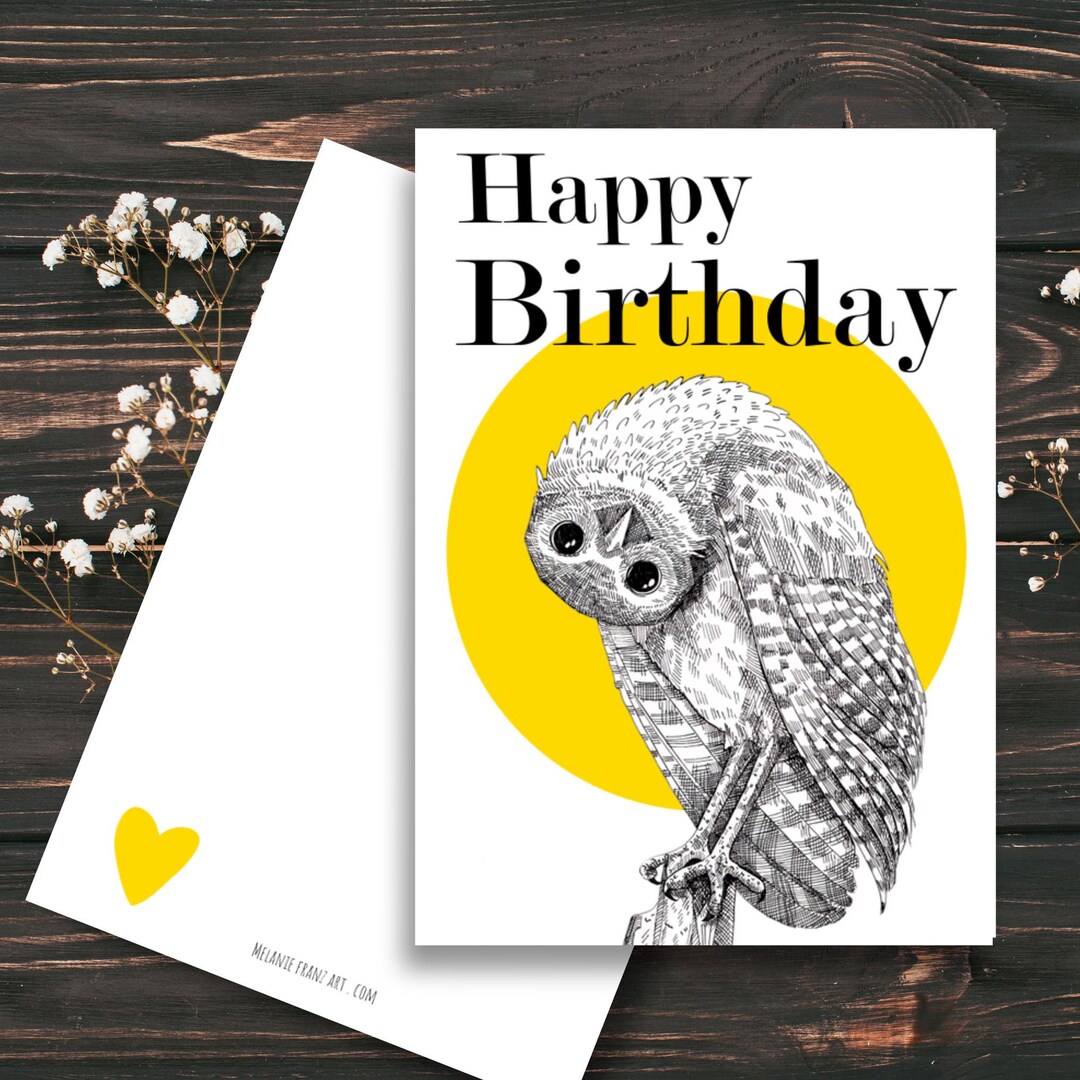 PRINTABLE Owl Birthday Card | Greeting Card | Cute Card, Printable Card ...