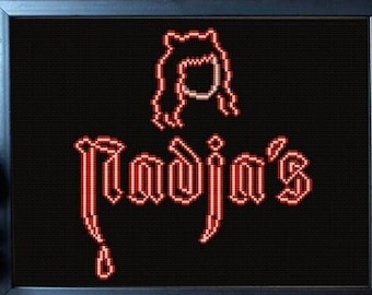 Nadja's Vampire Nightclub Neon Sign - Digital Cross Stitch Pattern