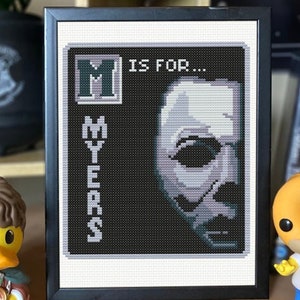 Horror Alphabet - M is for... - Digital Cross Stitch Pattern