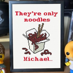 They&#39;re Only Noodles, Michael - Digital Cross Stitch Pattern