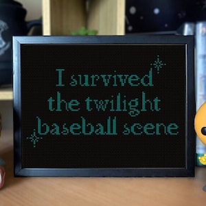 I Survived the Twilight Baseball Scene - Digital Cross Stitch Pattern
