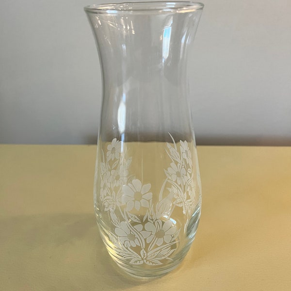 Floral Etched Vase