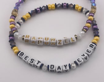 Tangled, Rapunzel Bracelet gift, Disney Inspired Dainty Friendship Bracelets