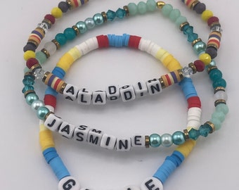 Aladdin, Rapunzel Bracelet gift, Disney Inspired Dainty Friendship Bracelets