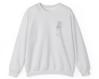 Künstler entworfen Hand und Rose Sweatshirt mit Rundhalsausschnitt | Tattoo Art Tee Einzigartige Hand gezeichnete Tattoo RoseDesign | Unisex Streetwear