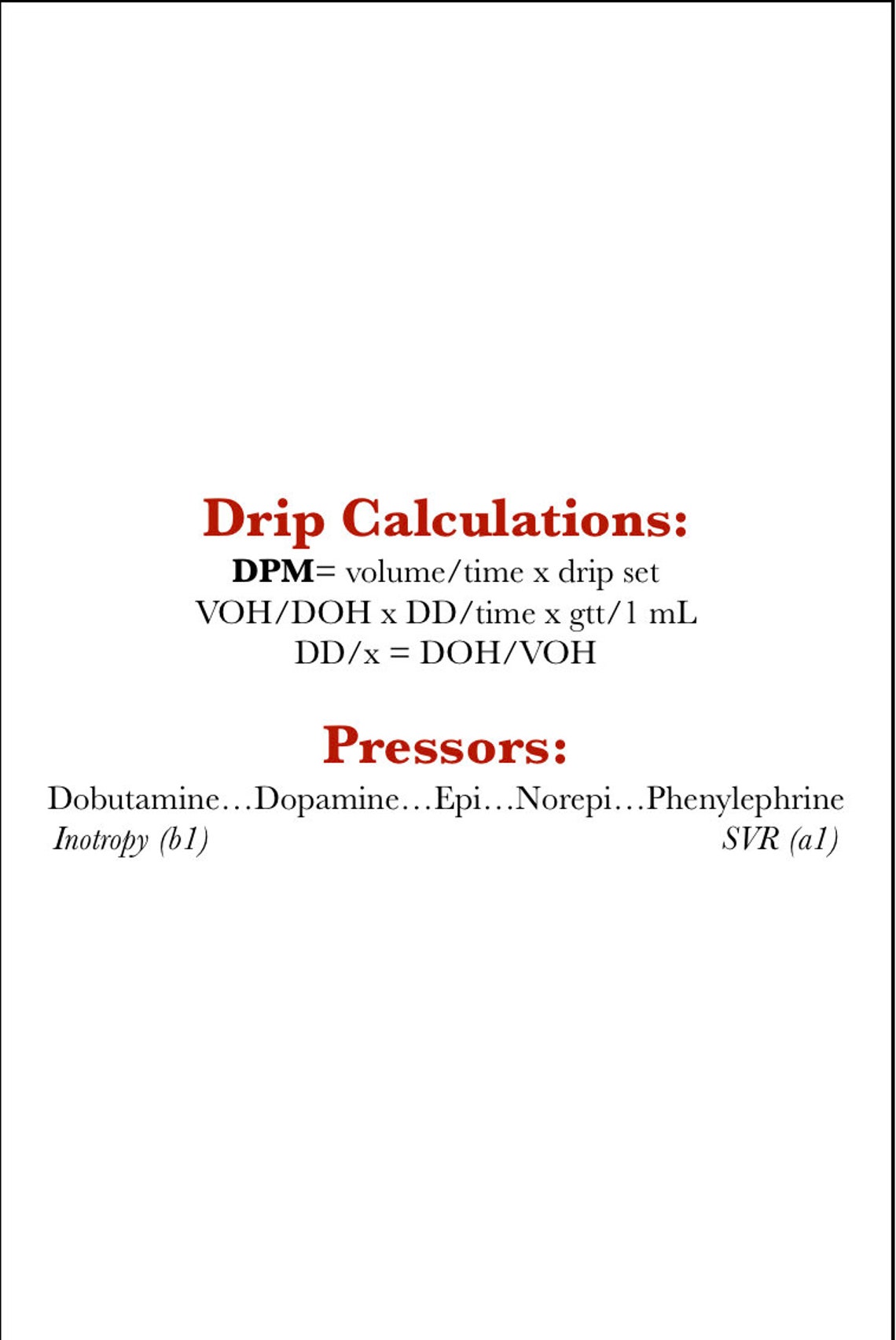 Paramedic Drug Guide Drug Cards Etsy