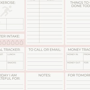 Printable Tracker Daily Planner PDF Instant Download Rose Gold Theme - Etsy