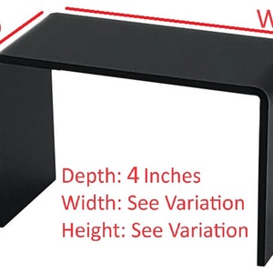 T&#39;z Tagz Any 4-Inch-Deep Black Acrylic Riser Display StandS New 2 Pack Variation