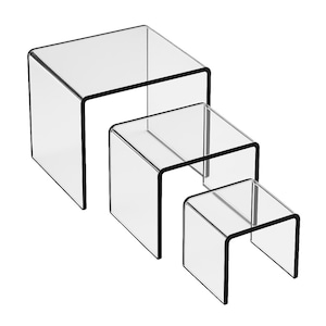 T'z Tagz Acrylic Risers – 3pc Set (2", 3", 4") Colorful Tiered Display Stands
