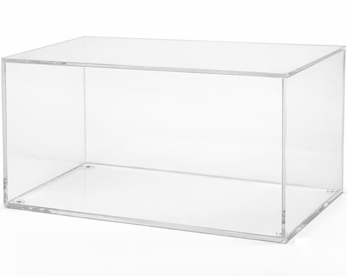 T'z Tagz Clear Acrylic Fitted Base Box 18x10x10 | 6‑sided Enclosed ...
