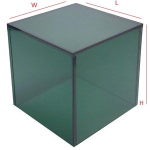 T&#39;z Tagz New 3x3x3 Dark Green Acrylic Display Riser Box Cube Pedestal Stand