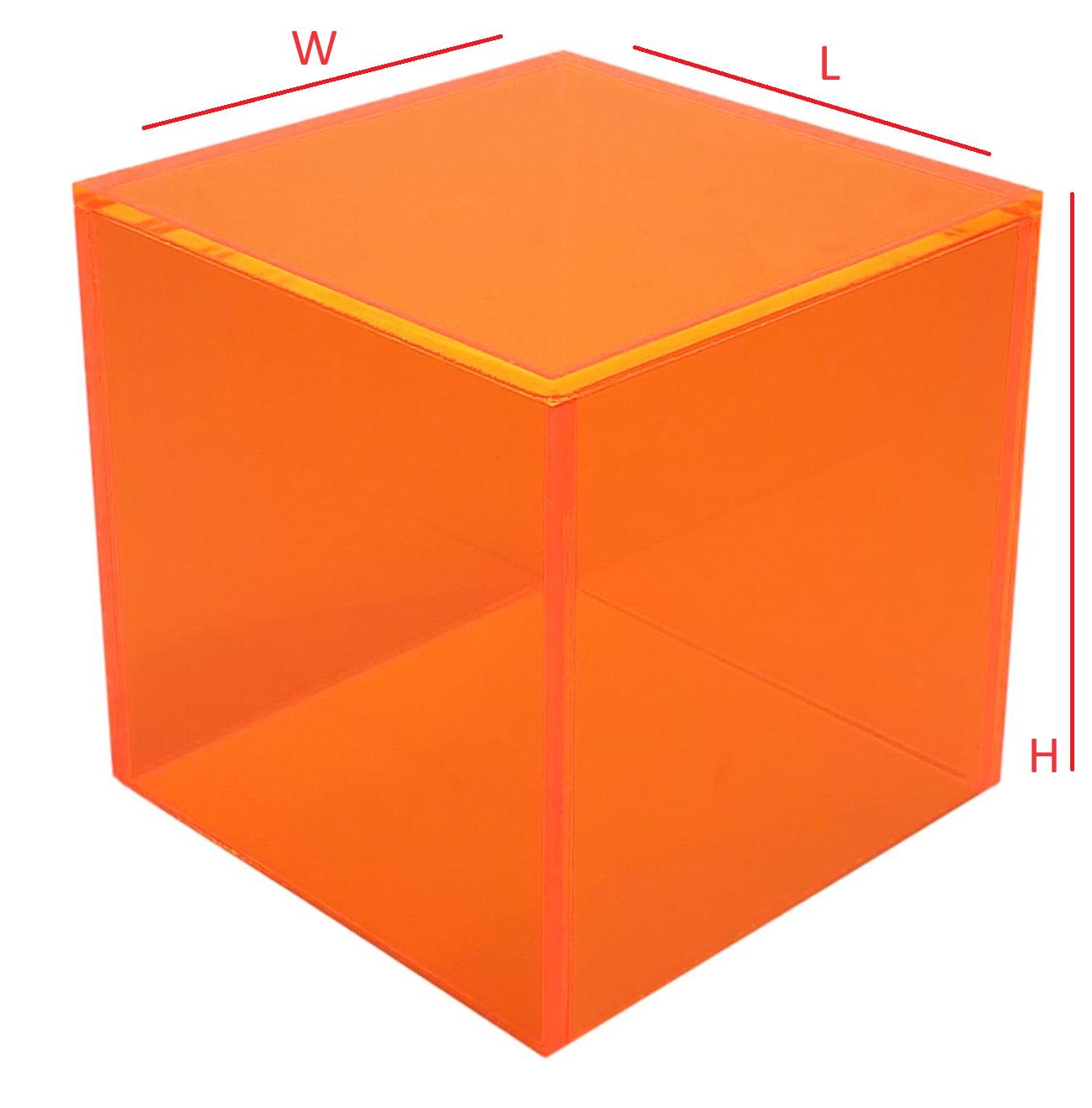 Neon Blue Acrylic Display Cube - 6x6x6 Inch Decorative Showcase Box For Retail & Collections