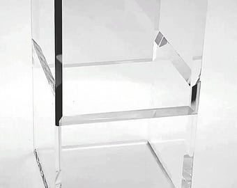 T&#39;z Tagz Clear Acrylic Box - Fully Enclosed - No Lid - No Hinges - 45 Degree Perfection Cube. Doubles as Acrylic Risers - All Sizes welcome