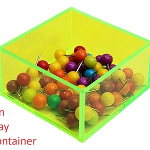 T'z Tagz 4x4x2 Neon Green Acrylic Tray Display Box Decorative Cube Stands