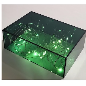 T&#39;z Tagz 1.5 inch High Custom Built Made to Order Plastic Boxes Dark Green Acrylic Trays Acrylic Event Decor, Storage and Display Organizer