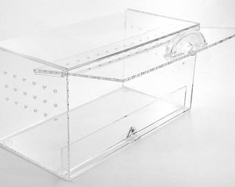 T'z Tagz Clear Acrylic Pet Habitat Stackable Showcase Breeder Box Insect Reptile