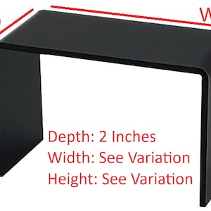 T&#39;z Tagz Any 2-Inch-Deep Black Acrylic Riser Display Stands New 2 Pack Variation