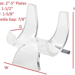 T&#39;z Tagz New Clear Acrylic Display Easel Plate Stands for 2-5&quot; Collectibles 3 Pk