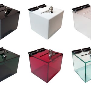 T'z Tagz Color Variation Acrylic Locking Donation, Ballot, Suggestion Box