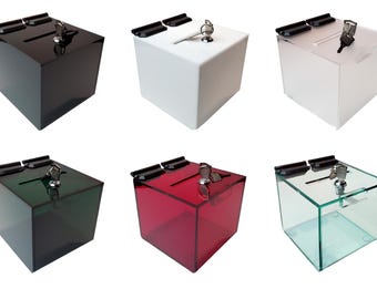 T'z Tagz Color Variation Acrylic Locking Donation, Ballot, Suggestion Box