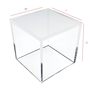T&#39;z Tagz New 5x5x5 Crystal Clear Acrylic Display Box Decorative Cube Stands Bins