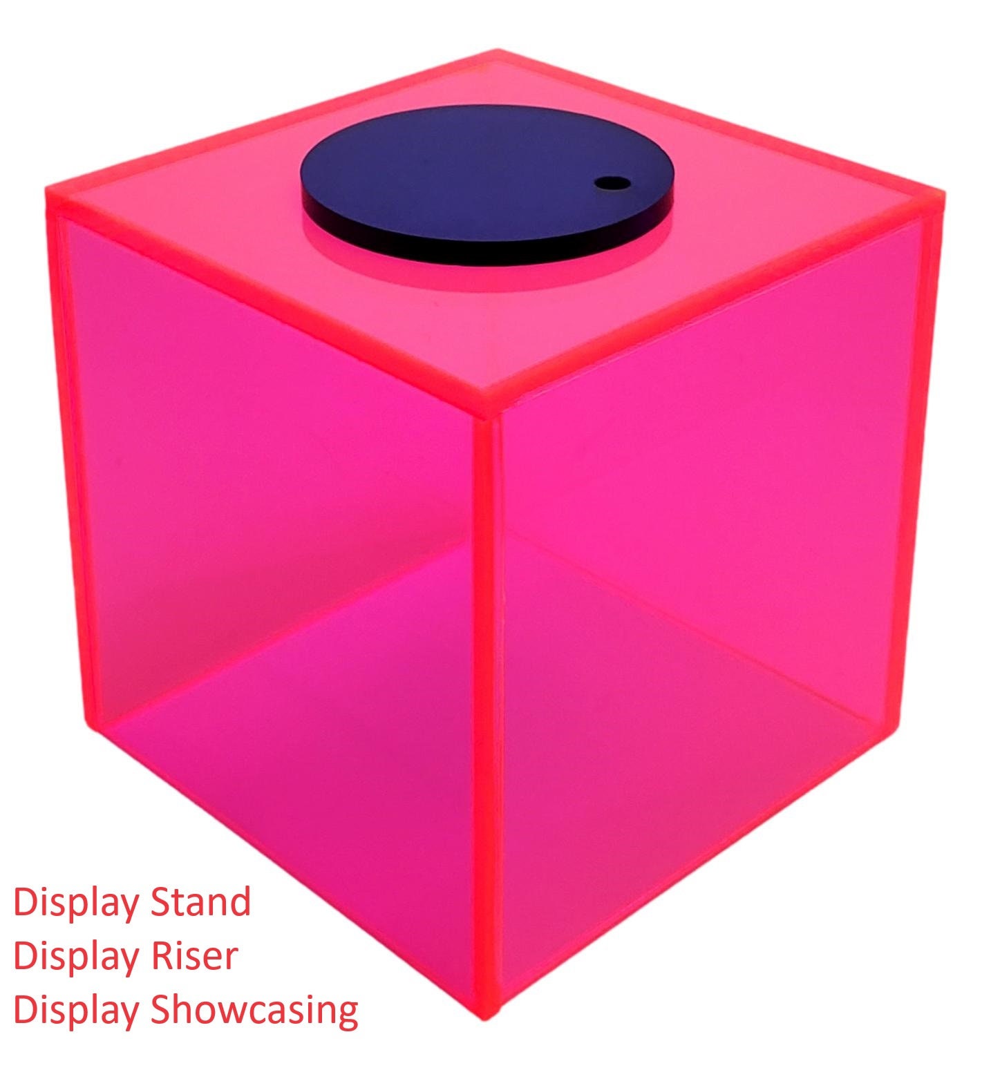 T'z Tagz New 2x2x2 Neon Red/pink Acrylic Display Riser Box Cube ...