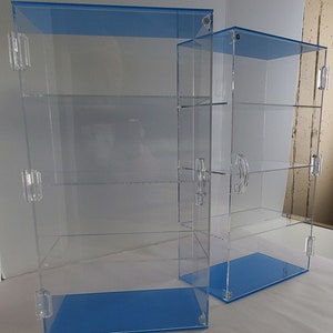 T&#39;z Tagz New Clear Acrylic Display Case Counter Table or Wall Showcase Cabinet