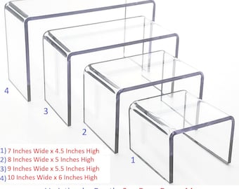 T'z Tagz New Clear Acrylic Risers Showcase Display Stands Collectable Organizers