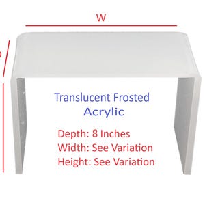 T'z Tagz Any 8-Inch-Deep Frosted Translucent Acrylic Riser Display Stands 2 Pack