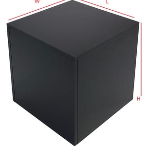 5x5x5 Solid Black Acrylic Display Boxes Decorative Cube Stands Tray Bins