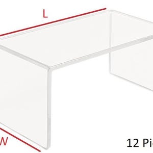 T&#39;z Tagz Multi-Thick Clear Acrylic Risers Display Stand Listing 7x4x4 lot of 12