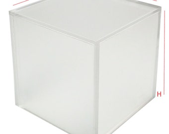 3x3x3 Frosted White Acrylic Display Boxes Decorative Cube Stands & Bins