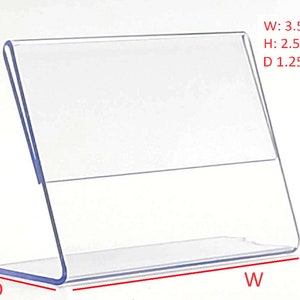3.5 X 2.5 Inches Acrylic Sign Holder Slant Back Sign Holders Clear