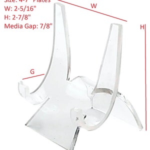 T&#39;z Tagz New Clear Acrylic Display Easel Plate Stands for 4-7&quot; Collectibles 3 Pk