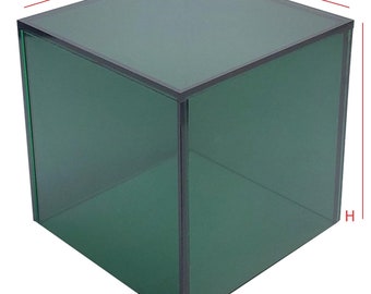 6x6x6 Dark Green Acrylic Display Boxes Decorative Cube Stands, Trays & Bins