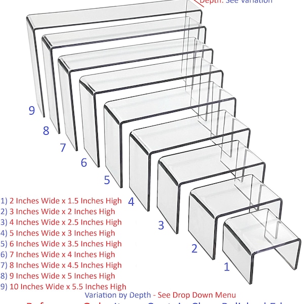 T'z Tagz New Clear Acrylic Risers Showcase Display Stands Collectable Organizers