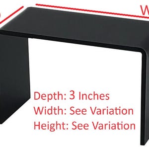 T'z Tagz Any 3-Inch-Deep Black Acrylic Riser Display Stands New 2 Pack Variation